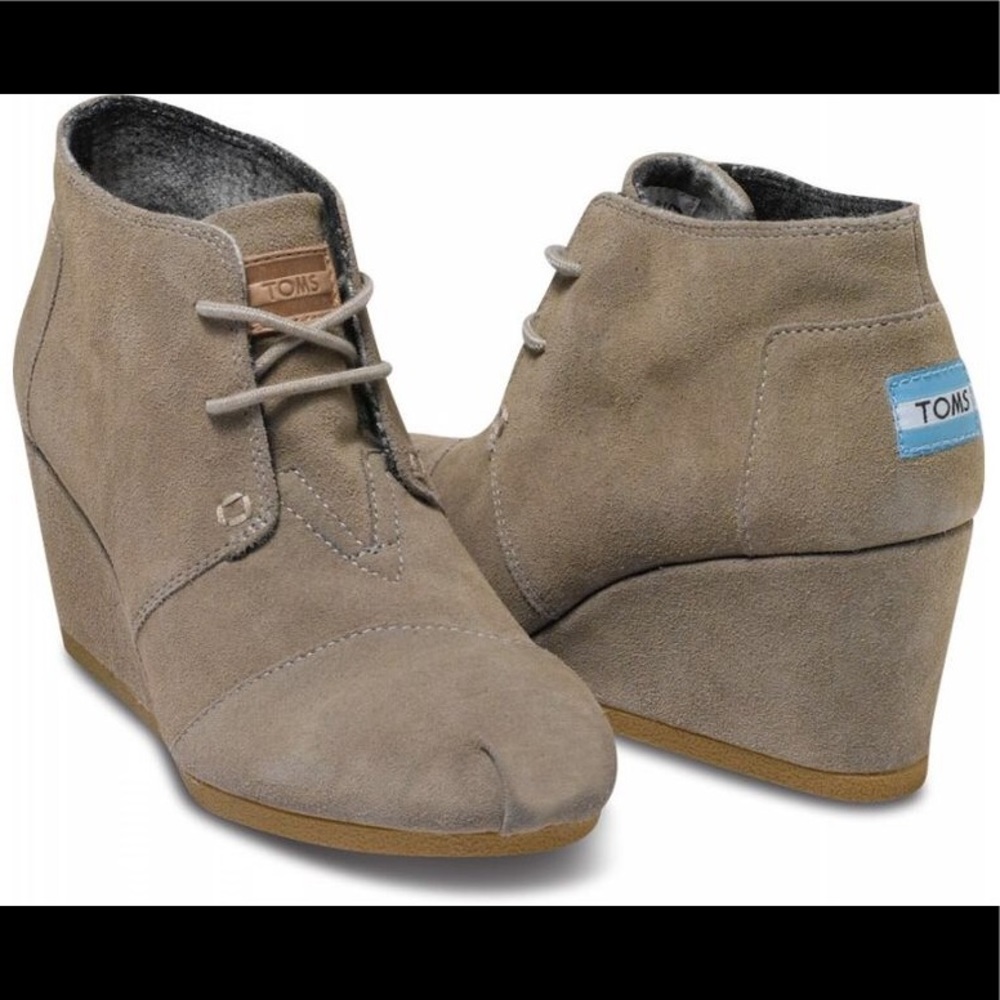 TOMS Desert Wedge Taupe 7.5